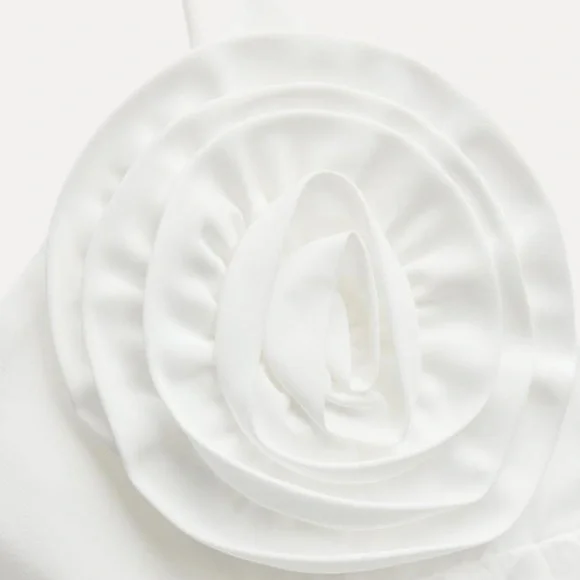 POPLIN DRESS WITH TEXTURED FLOWERS - Picture 7 of 9